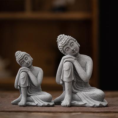 Статуя Будды, украшение для аквариума, мини-статуэтка буддизма, украшение для стола, декор для стола, домашняя статуя дзен из зеленого песчаника, Таиланд