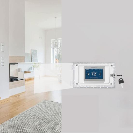 Прозрачный термостат с замком с 2 ключами для дома, квартиры, офиса, школы, настенного крепления, крышки термостата, универсального большого термостата переменного тока