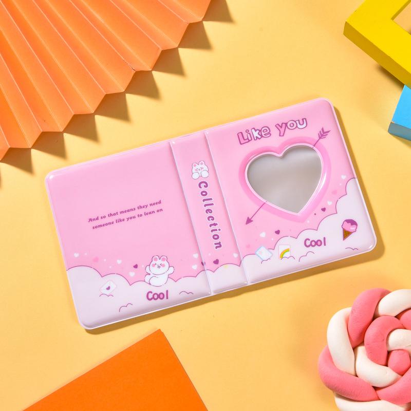 Cute Photo Album 3 Inch Love Heart Hollow Picture Storage Case Kpop Card Binder Name Card Book Photocard Holder 36 Pockets