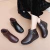 Middle-aged Shoes Winter Soft-soled Non-slip Cotton Boots Thickened and Velvet Short Boots Women's Elderly Thermal Shoes Cotton Shoes