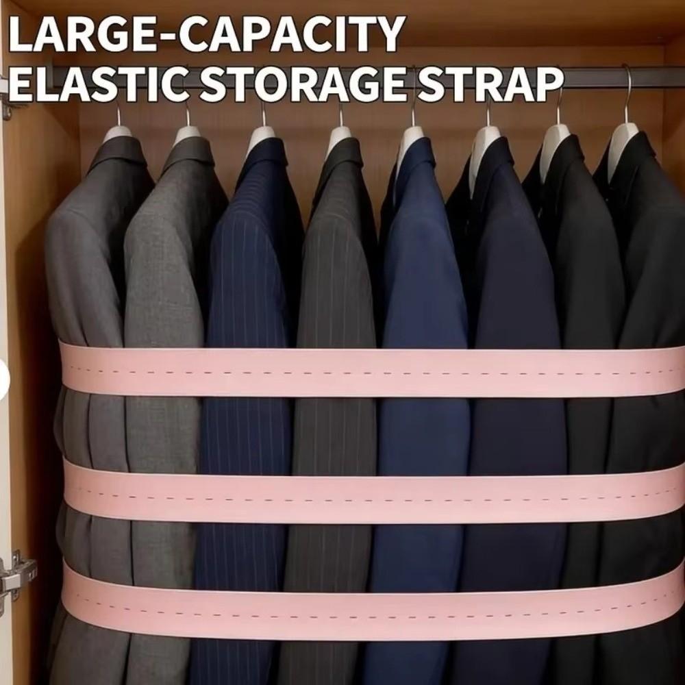 1/2/10/30Pcs Adjustable Closet Storage Strap Roll-up Clothes Organizer Band  Wardrobe Storage