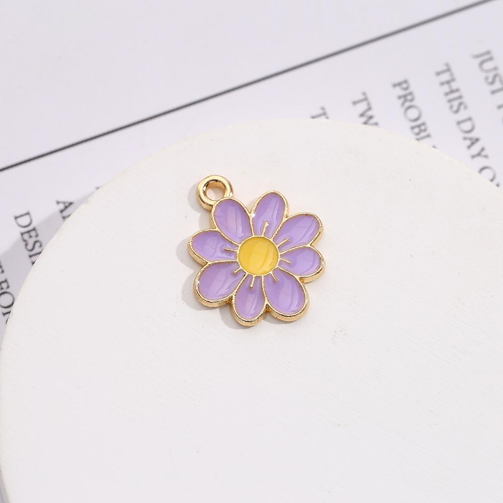 Подвеска из цинкового сплава с цветной каплей в виде подсолнуха и маленькой ромашки, браслет, ожерелье, аксессуары для подвески