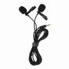 Black Double Head Lavalier Lapel Microphone No Driver Installation Required Lapel Collar Clip Mic