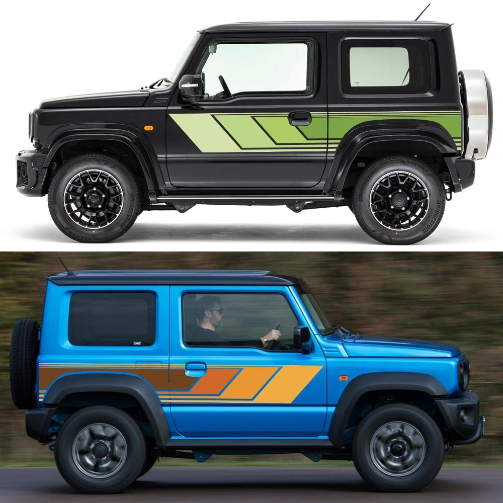 2 шт. Боковые наклейки на двери автомобиля Комплект полос на кузов Для SUZUKI JIMNY JB64W JB74W Водонепроницаемая виниловая пленка Аксессуары для экстерьера автомобиля