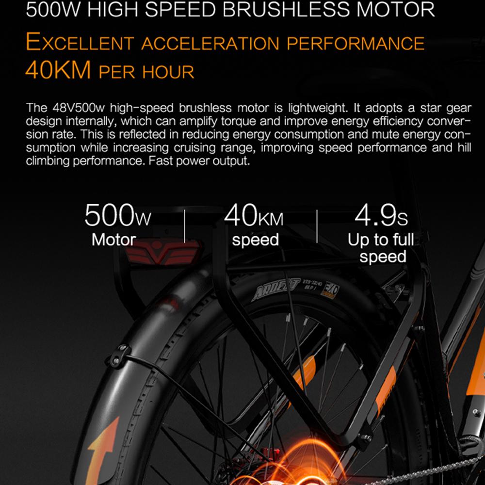 Электровелосипед Lankeleisi 27.5" Мотор 500 Вт Взрослый Ebike 48V 20AH 7 Скоростей Грузоподъемность 150 кг Максимальная скорость 40 км/ч MX600 Pro