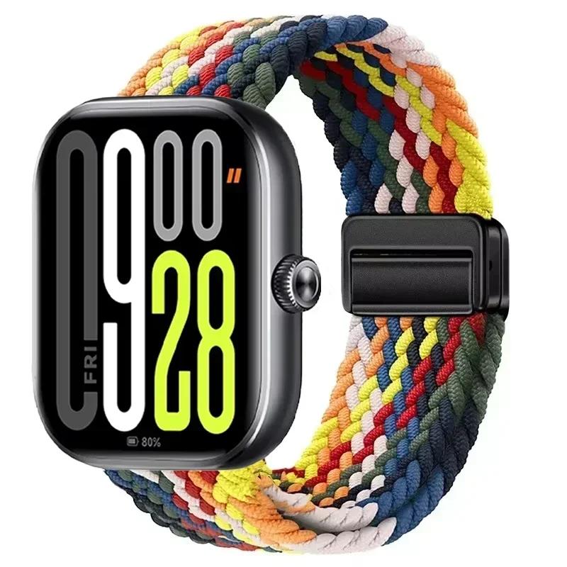 Магнитная петля для Xiaomi Redmi Watch 4 5 Ремешок Регулируемый Плетеный Спортивный Нейлоновый Сменный браслет для Miband 8 pro/9 pro ремешок