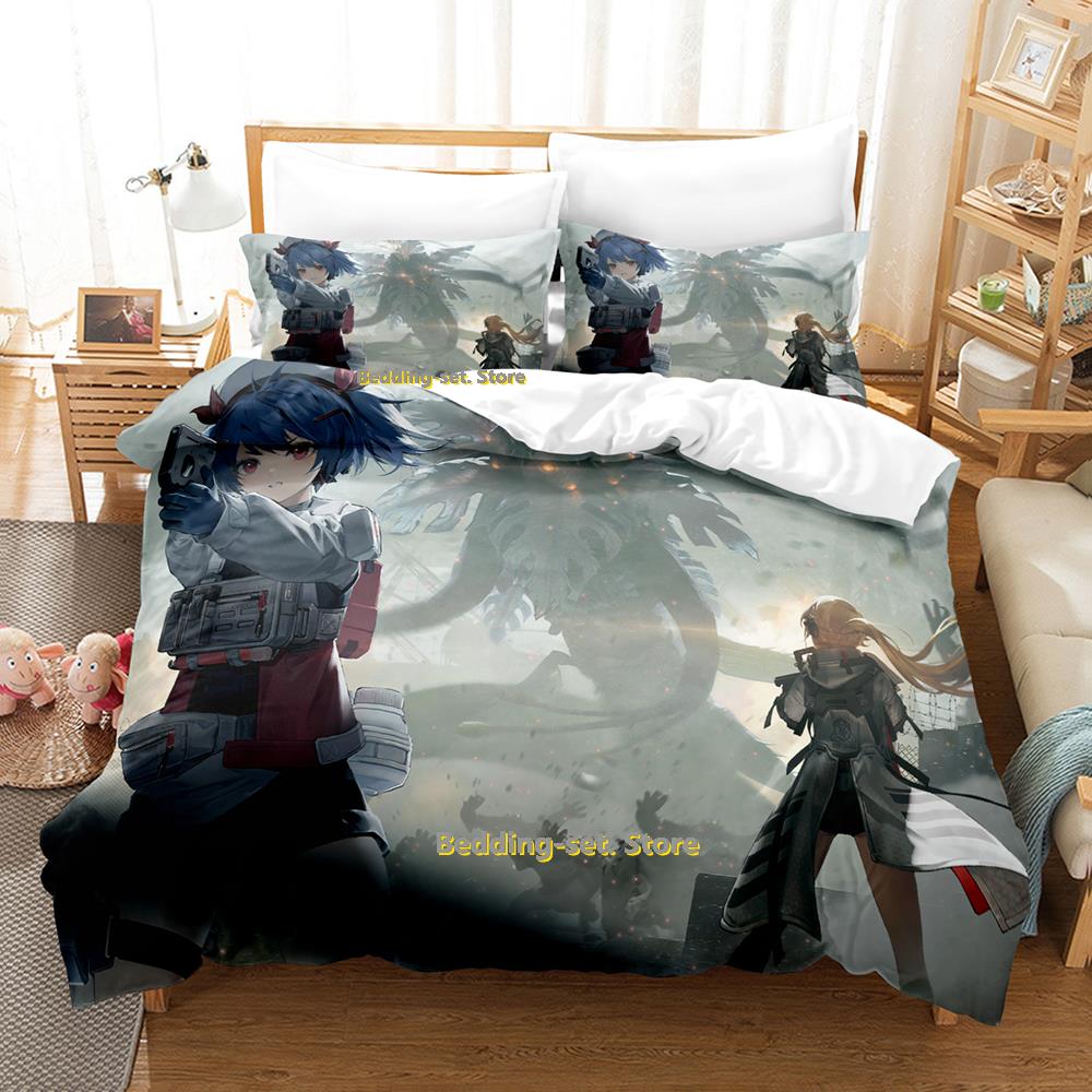 Игровой Постельное белье Girls Frontline Односпальный Двуспальный Полный Queen King Размер Постельный комплект Взрослый Детская Спальня Комплекты с пододеяльником Аниме Кавайный 2023