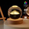 Galactic System 3Dengraved Crystal Ball Night Light Boys Girls Friends Birthday Gift Christmas Bedroom Decoration LED