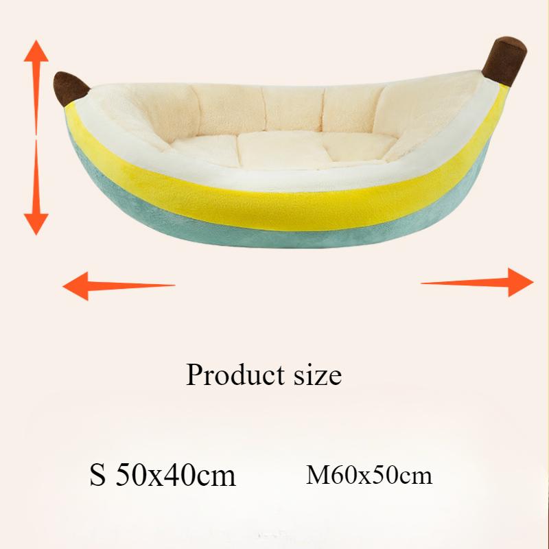 Открытая лежанка для домашних животных в форме банана, прочная и портативная, подходит для собак и кошек, подходит для всех сезонов, толстый домик для домашних животных зимой
