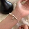Korean S925 Sterling Silver Pearl Bow Bracelet: Exquisite Light Luxury, All-Match High-End Fashion Jewelry for Women