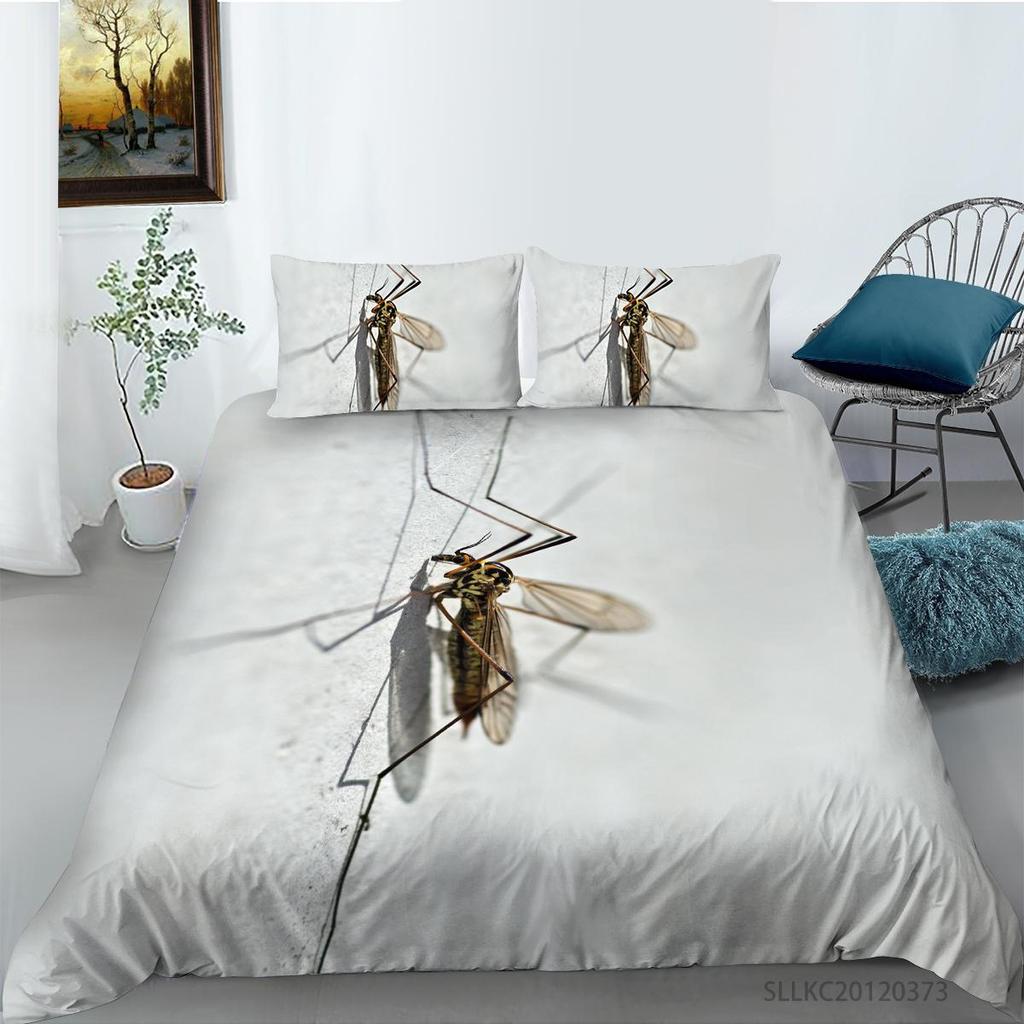 Women Home Bed Set Creative Mosquito Painting Duvet Cover Set Highend Bedding Cover Suit Pillowcase Stylish Bedding Cover