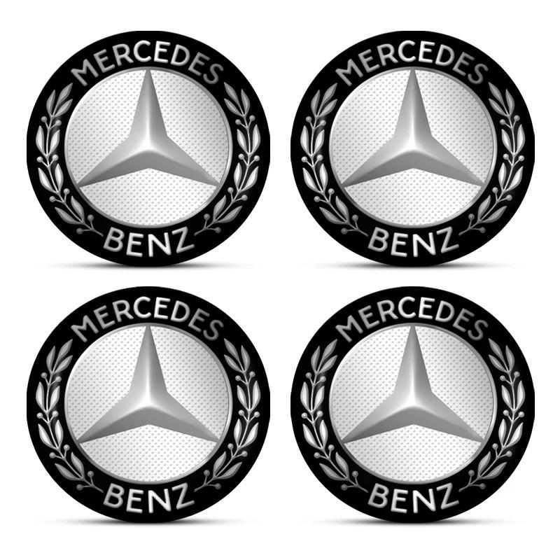IJZN6 4pc 56/60mm Auto Wheel Center Cover Badge Stickers Hub Cap Stickers For Mercedes Benz C43 C63 C55 C Class AMG C180 C200 C220 C30