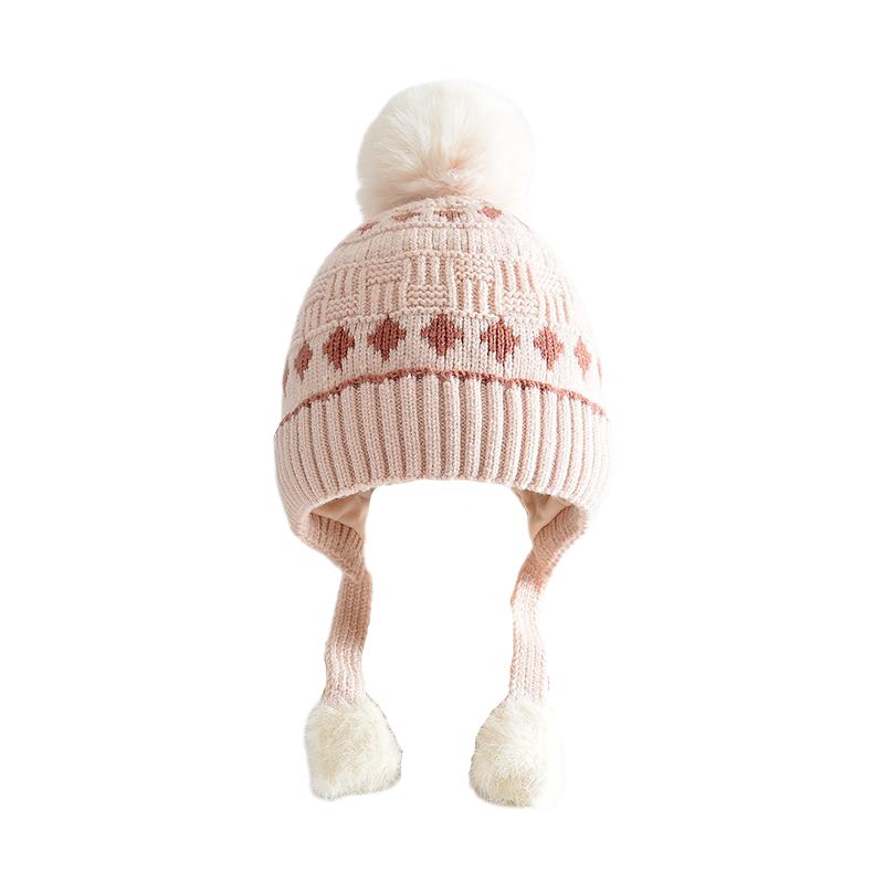 Children's Knitted Hat with Pom-Pom