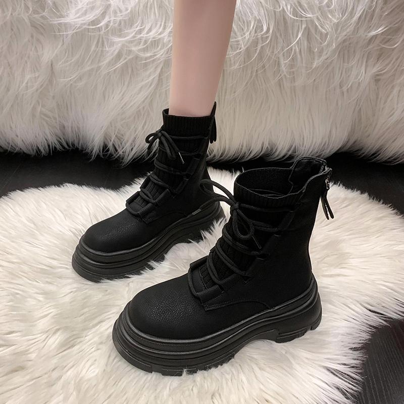 Fashion Chelsea Boots Women Flats Platform Shoes Sport 2024 New Ankle Winter Designer Casual Goth Walking Shoes Punk Motorcycle Botas