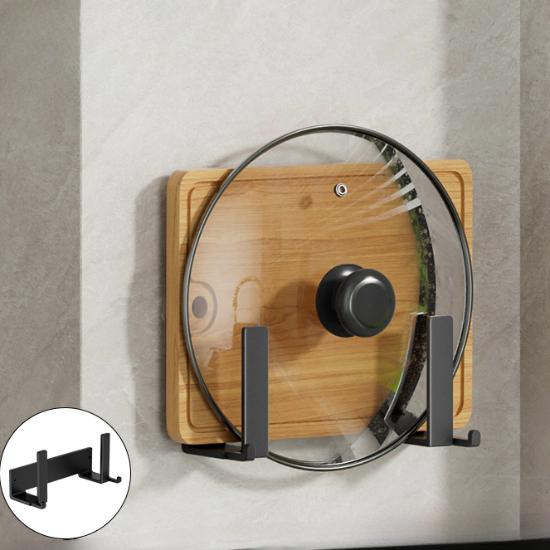 1/2/3/4 шт. Компактная настенная стойка для хранения кастрюль и кухонных принадлежностей с крючком