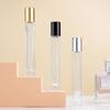 10 мл толстый прозрачный стеклянный флакон для духов квадратный круглый многоразовый флакон-распылитель для духов с черной золотой серебряной крышкой