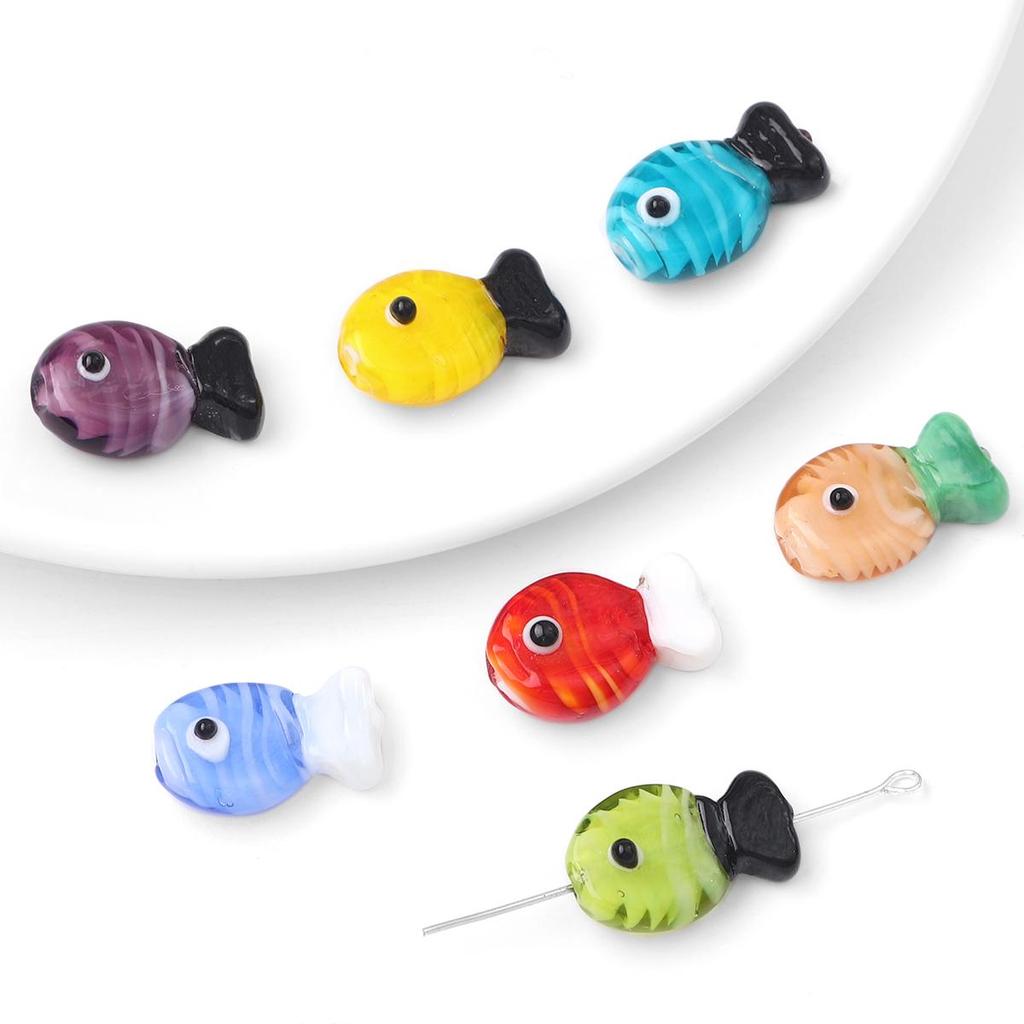 1 шт., ручная роспись, глазурованные бусины в форме рыбы, стеклянные подвески для DIY, ожерелье, браслет, серьги, изготовление ювелирных изделий, аксессуары для рукоделия