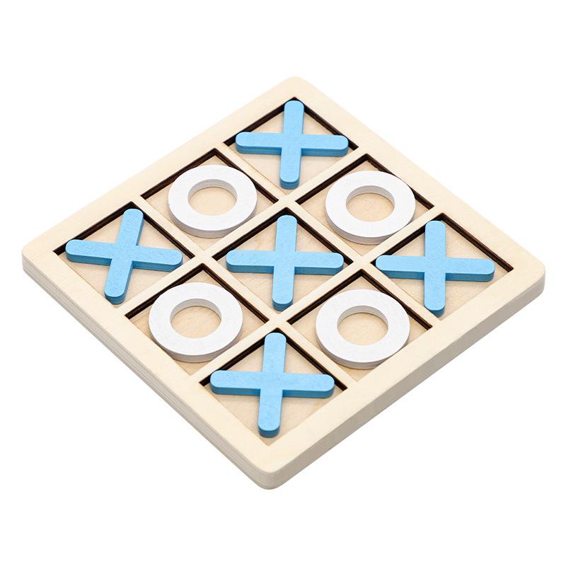 Kids' Wooden XO Tic-Tac-Toe Logic Game: Parent-Child Interactive Two-Player Puzzle Toy