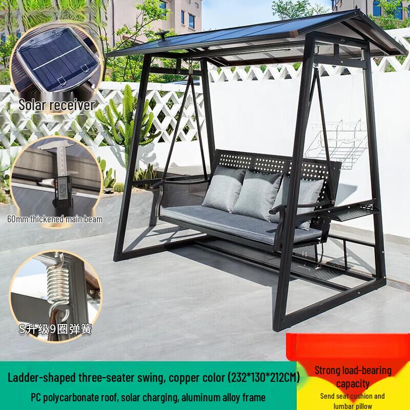 JINGGENG Outdoor Aluminum Swing Chair