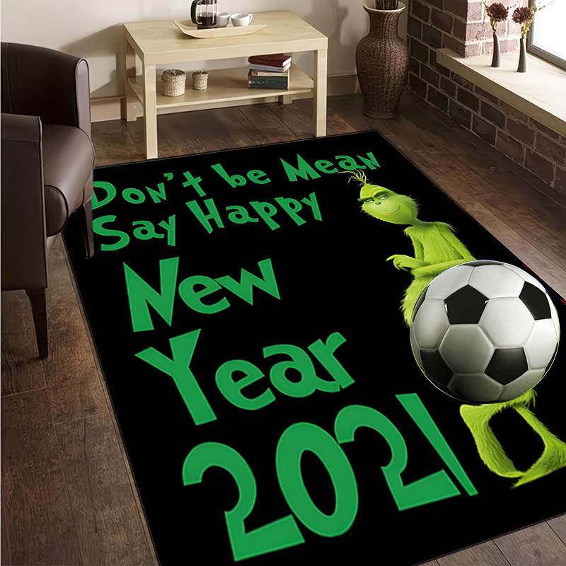 Grin-ch Christmas Spirit Rug Office Carpet Non-Slip Mat, Chair Rug Floor Covering for Gaming, Bedroom, Living Room , Home Decor Christmas Gift