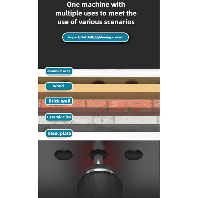 18 В 13 мм бесщеточная электрическая дрель, аккумуляторная ударная дрель, 130 Н/м, шуруповерт, дрель, может сверлить лед, электроинструмент с двумя батареями