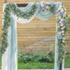 2Pcs Eucalyptus Garland 2m Greenery Garland Green Garland Artificial Faux Silver Dollar Eucalyptus Leaves Vines for Table Home Wedding Party Decor