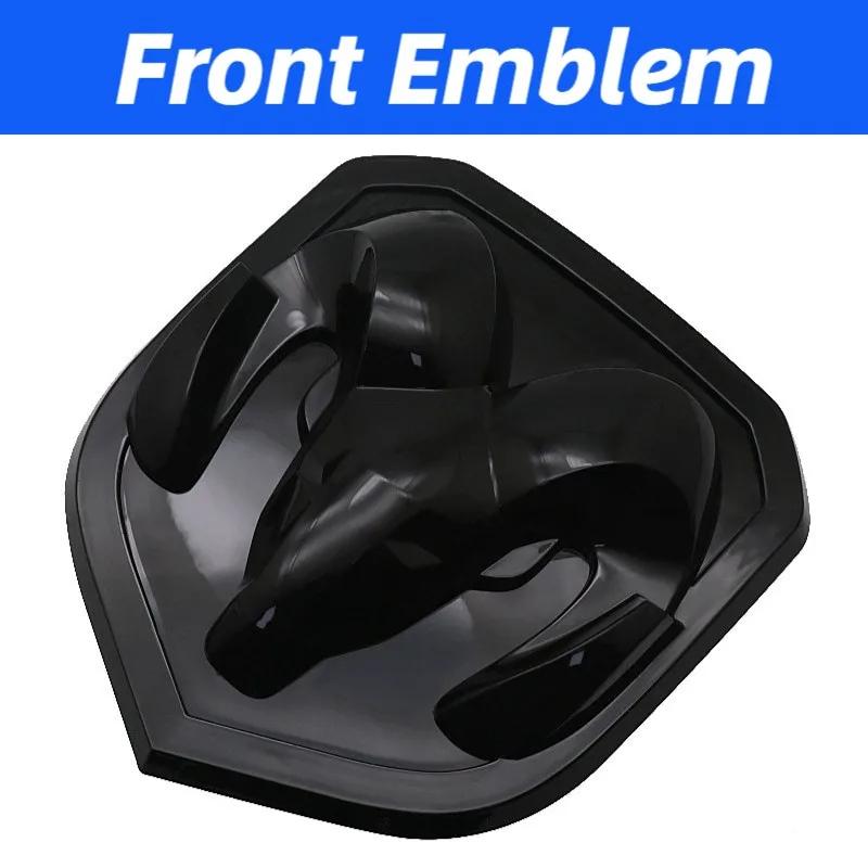 GXP1 Car Front Badge Tailgate Emblem for Dodge Ram 1500 2500 3500 HeavyDuty BigHorn 2010-2018 Skull ABS Car Sticker Pickup Decoration