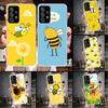 Cute Bee Cartoon Floral Phone Case For Samsung Galaxy A51 A52 A71 A72 A42 A32 A22 A02S A12 5G A21S A31 A41 M12 M21 M31S Shell Ca