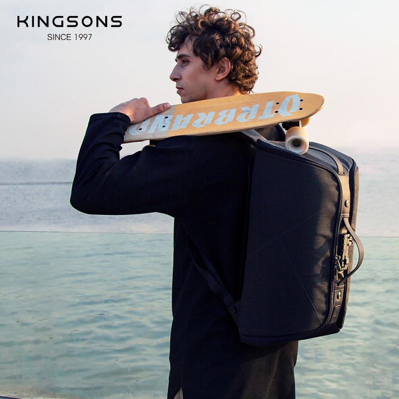 Kingsons 25L Противоугонный противопорезный складной мужской рюкзак черный дорожные сумки сумка для ноутбука 15,6 дюйма с USB-портом для зарядки/замком TSA/магнитным нагрудным ремнем