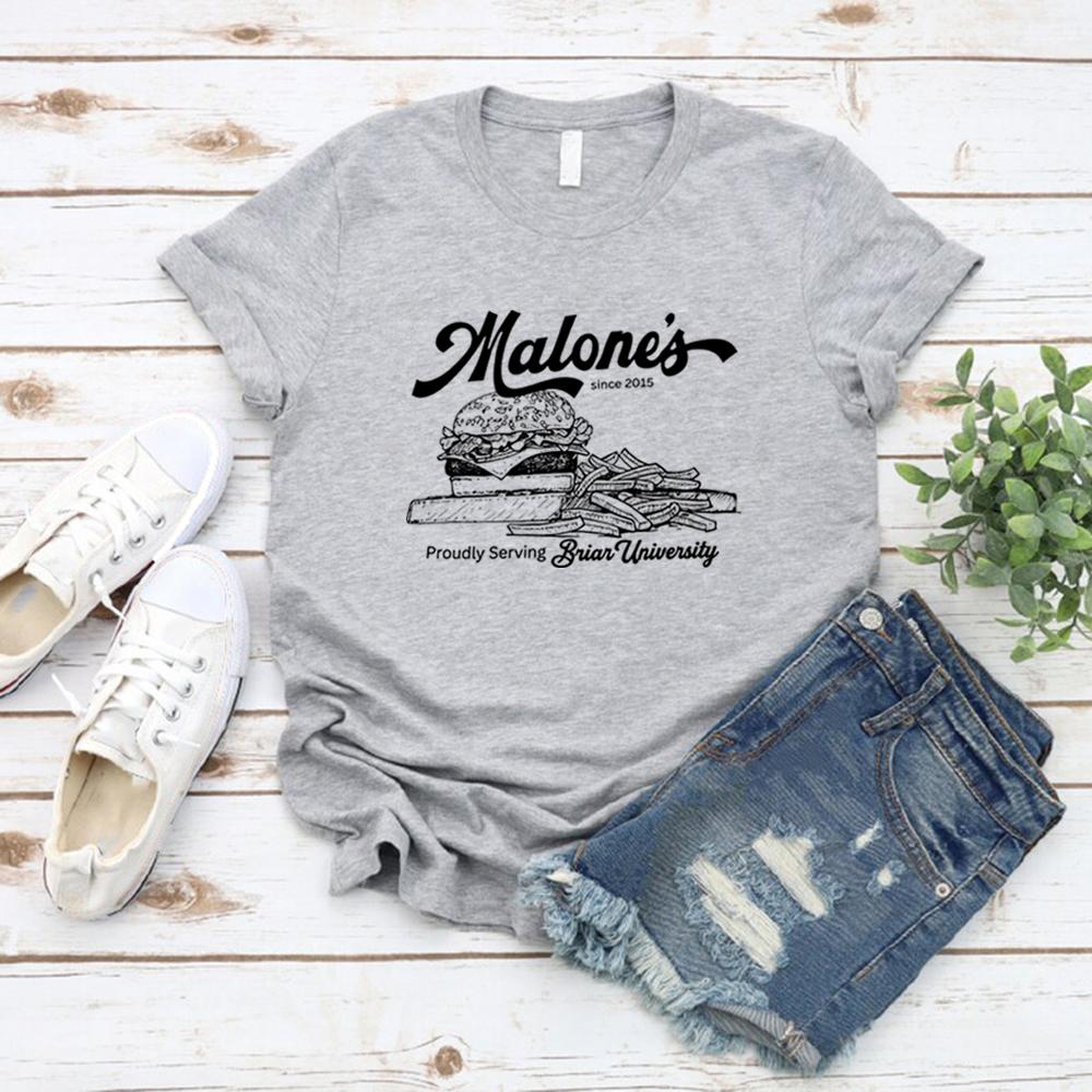 Malone's С 2015 года Футболка Университета Брайар Романтическая футболка для хоккеистов Футболка с лучшими бургерами Винтажные футболки с коротким рукавом Книжный подарок
