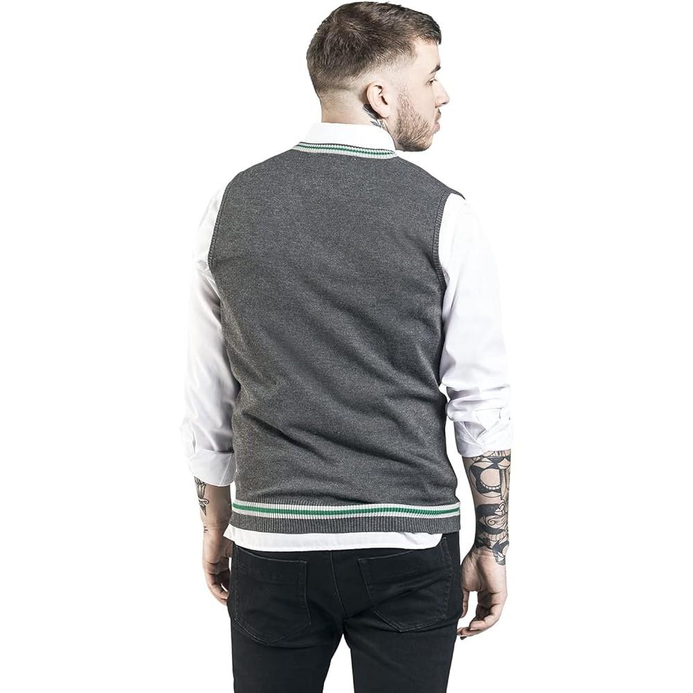 Harry Potter Mens Slytherin Pull Over Sleeveless Sweatshirt