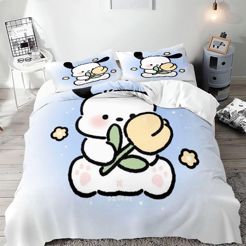 Sanrio Pochacco Bedding Sets Comforter Cover Bed Cover Duvet Cover Pillow Case 2-3 Pieces Sets Kids Bedroom Decoration