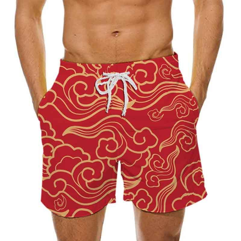 Мужские пляжные шорты Купальные спортивные шорты Boardshort Волна 3D-печать Фитнес-короткие штаны Мужские оверсайз Трусы для спортзала Серф-доска Купальник