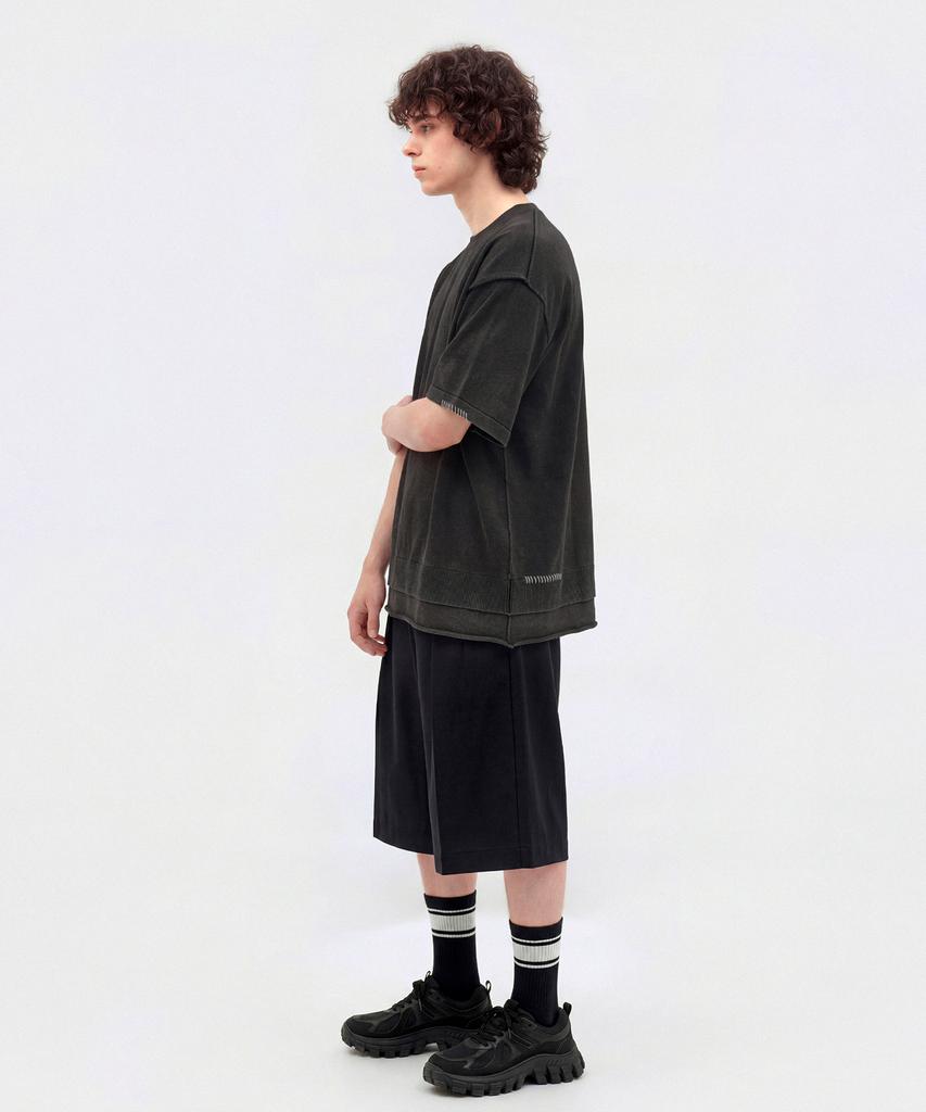 CUTZ Короткий рукав Вязаный топ с эффектом stonewash и швами