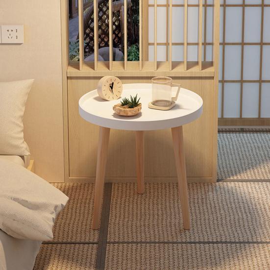 Yousheng Round End Table with 3-Legs Heavy Duty Detachable Mini Desk Bedroom Kitchen Living Room Small Space Sofa Bedside Nightstand Side Coffee Table