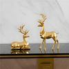 2 Pieces Christmas Reindeer Figurines Decor Nordic European Style Deer Statue Fireplace Window Desk Bedroom Shelf Ornament