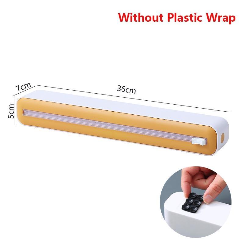 2in1 Plastic Wrap Dispenser Cling Film Dispenser Cutter Saran Wrap Dispenser Aluminum Foil Paper Kitchen Tool ARI