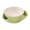 Double Dish Snack Bowl Straw Snack Serving Dish with Shell Storage for Pistachios Edamame Fruits Candy Cherries Nuts