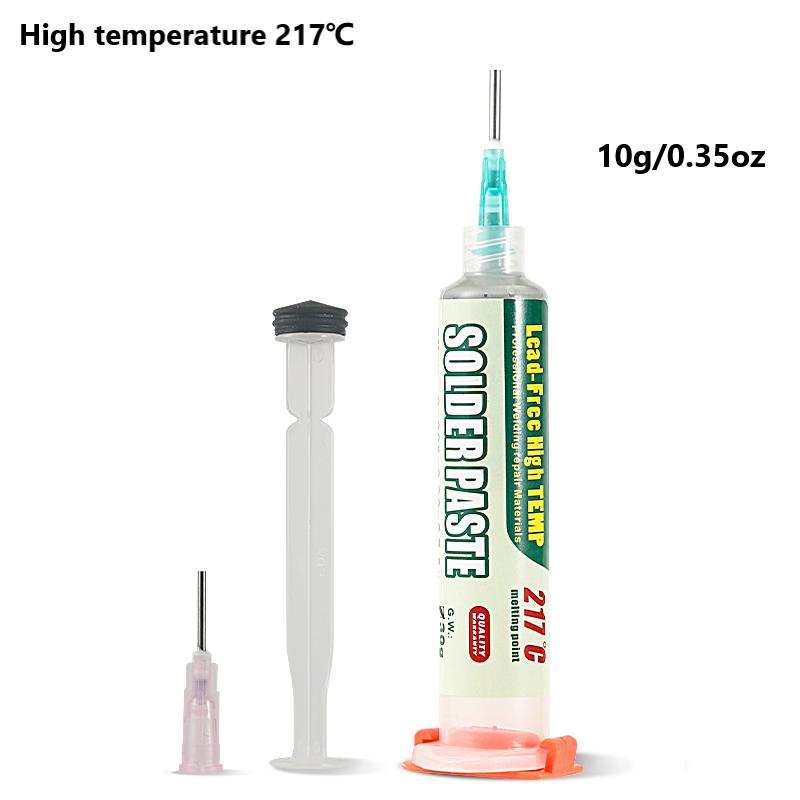 Высокотемпературная паяльная паста 217°C (Sn99%Ag0.3%Cu0.7%), паяльная паста для электроники, используется для ремонта ИС/печатных плат/BGA/SMD с температурой плавления 217°C, не требует отмывки
