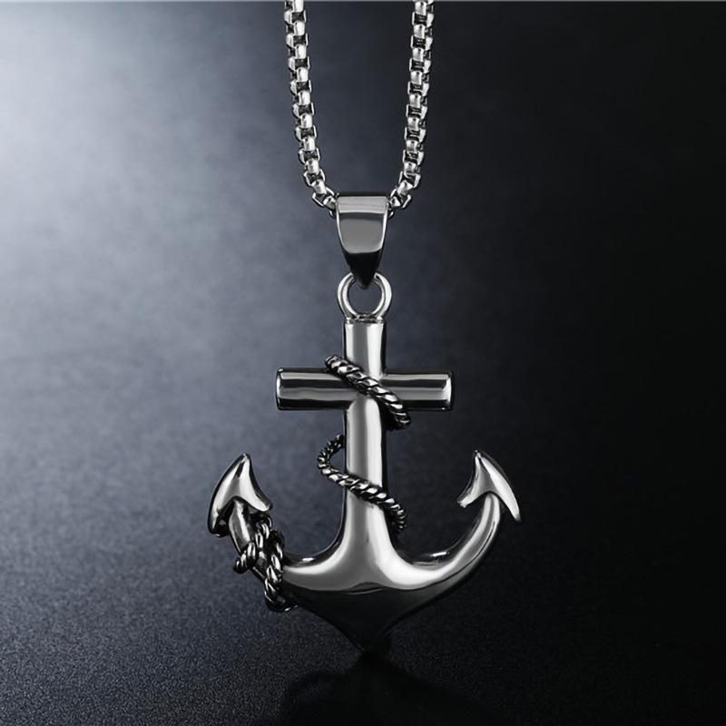 Прыгучий Характер Мужская Подвеска Ожерелье Хип-Хоп Якорь Титановая Сталь Подвеска Свитер Цепочка Женские Модные Аксессуары Украшение