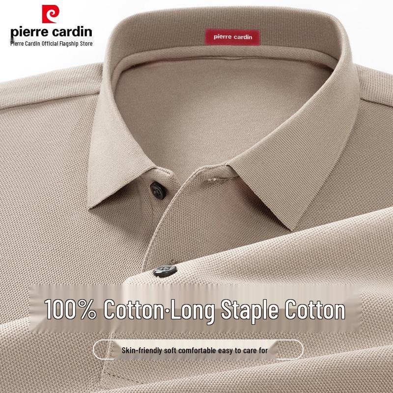 Pierre Cardin Мужская хлопковая футболка-поло с длинным рукавом 100%