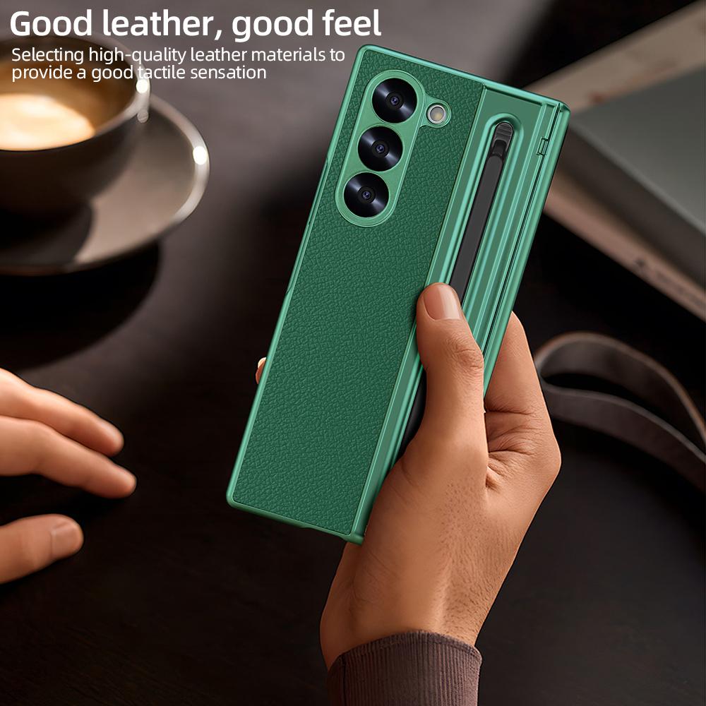Гальванизированный Чехол-Петля для Телефона Samsung Galaxy Z Fold 6 5 4 5G Fold6 Стекло Экрана Стилус Всесторонний Держатель для Стилуса Чехол