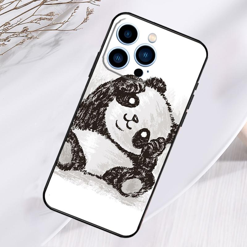 Мультяшный чехол для телефона с пандой для iPhone 17 Pro Max 15 14 13 12 11 16 Pro Max Plus 12 13 Mini 16e 17 Air