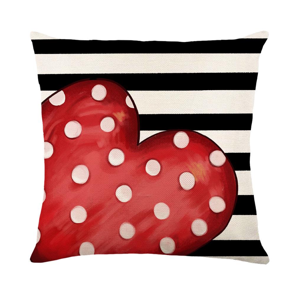 Letter Print Valentine's Day Pillow Cover Nordic Simple Linen Love Home Sofa Cushion Cover Cushion Cover
