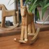 Rocking Horse Animal Decoration Wood Carved Craft Figurines Home Decor