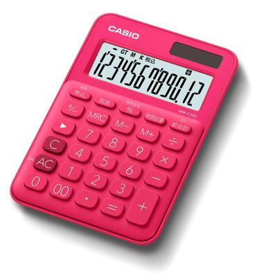 Casio Цветной калькулятор ярко-розовый 12-значный Mini Just Type MW-C20C-RD-N