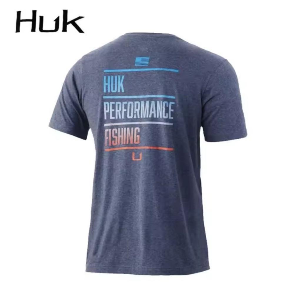HUK Men's Short-Sleeve Breathable Quick-Dry Sun Protection Fishing Suit, Taiwan Fishing, Sea Fishing, Boat Fishing, Fishing Clothing