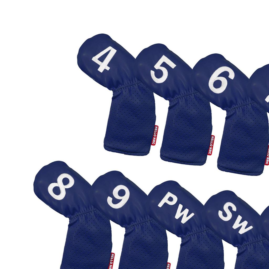 9 Штук Гольф, Чехол для Головки 49,PW,SW,AW Длинная Шея Водонепроницаемый ПУ Кожа Бренды Аксессуары