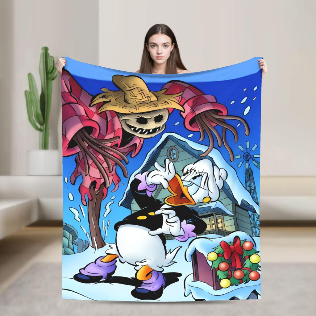 Daisy Duck and Donald Blanket Super Warm Print Plush Throw Blanket For Kids Couch Chair Flannel Bedspread Bed Cover