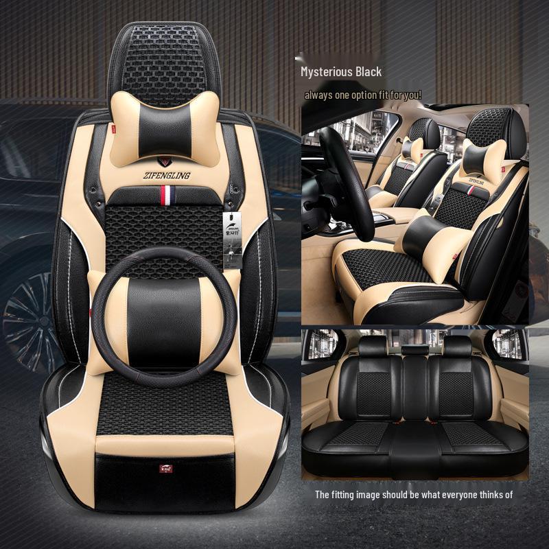 Четырехсезонная подушка на сиденье автомобиля из ледяного шелка для Emgrand Boyue Vision X3 X6 - мультяшный дизайн